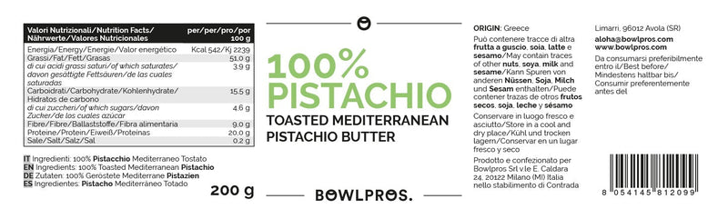 100% Pistachio Butter label