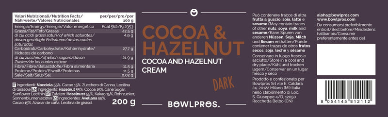 Dark Cocoa and Hazelnuts Cream Label