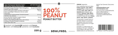 100% Peanut Butter label