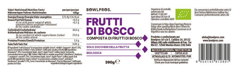 Compote 70% Berries label