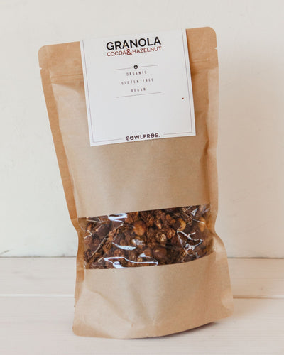 Cocoa and Hazelnuts Granola packaging