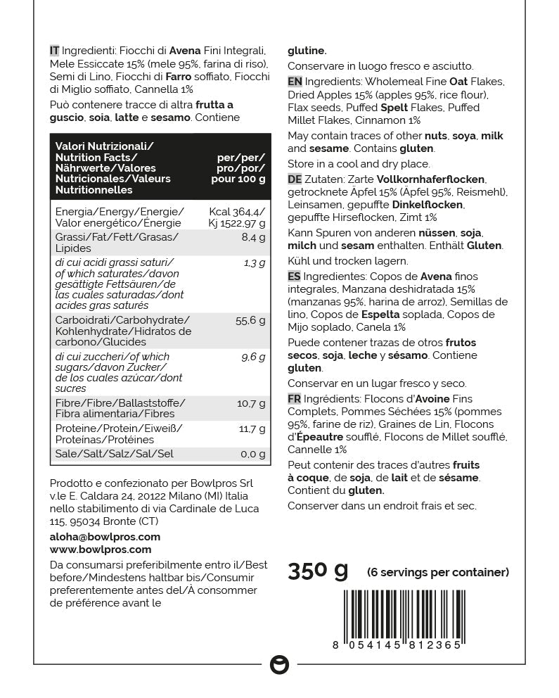 Porridge Apple & Cinnamon label