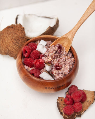 Porridge Coconut & Raspberries front photo
